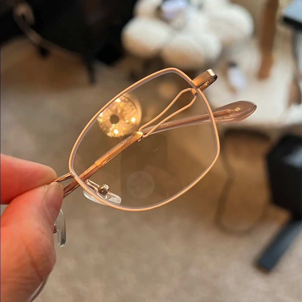 Ivory, Rose Gold fashion glasses new with case